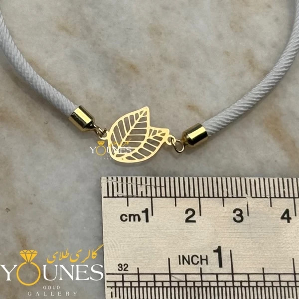 دستبند دو برگ طلا لیزری